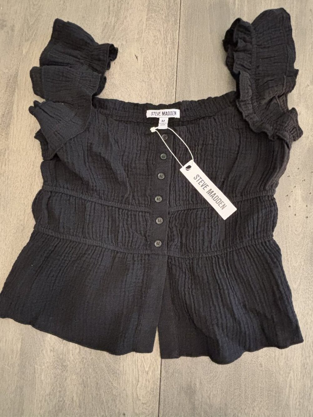 Steve Madden Black Crop sleeveless top-NEW- size S
